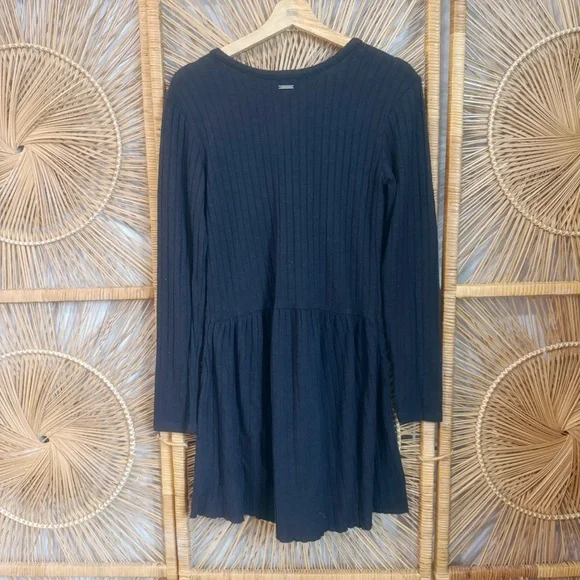 Billabong Black Ribbed Long Sleeve Dress SZ S - Picture 7 of 7